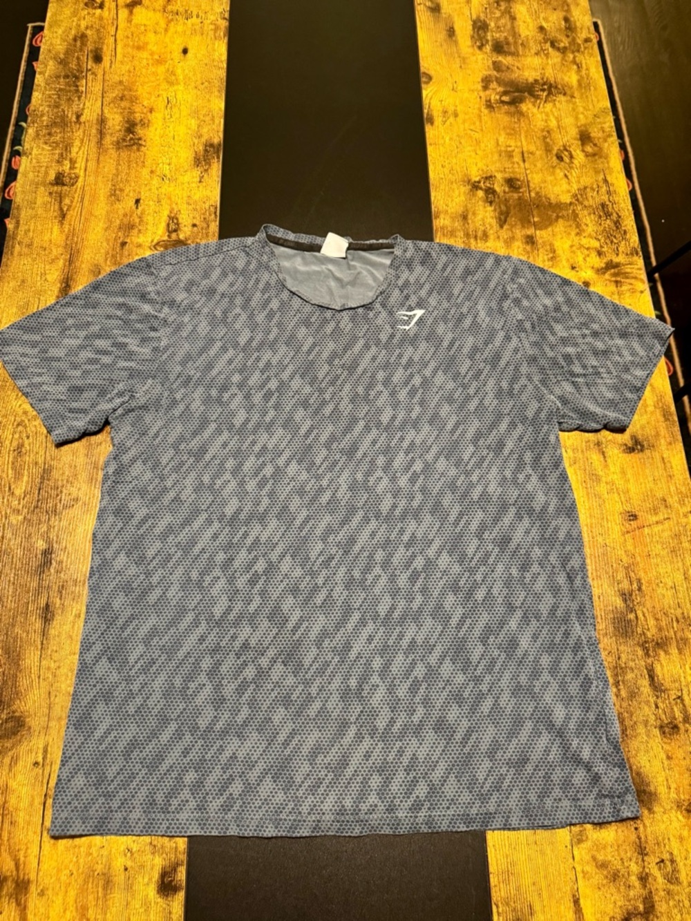 Gymshark Gray Pattern Athletic Tee Shirt Mens Large Gym Workout